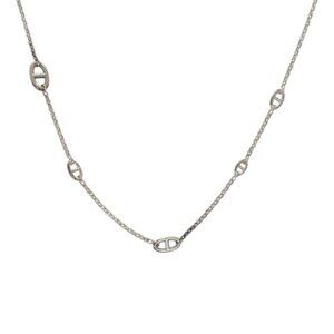 Hermes Chaine D'Ancre 925 Silver Necklace 1411